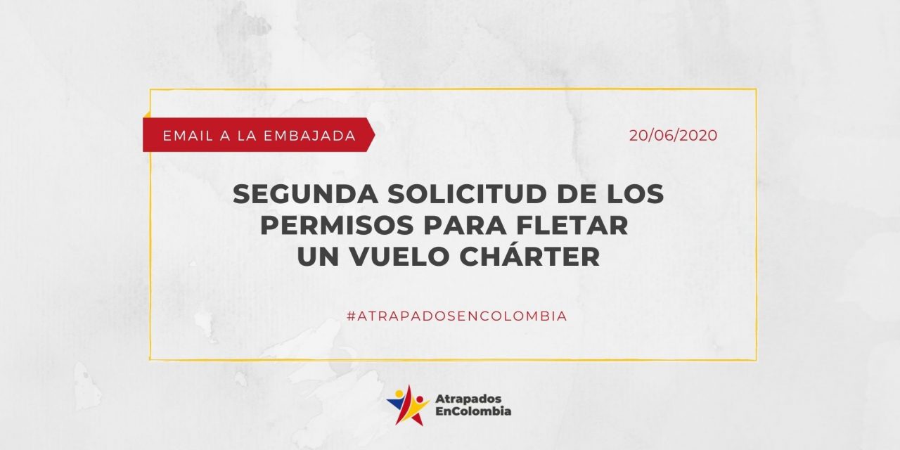 Segunda solicitud de permisos para fletar un vuelo charter privado