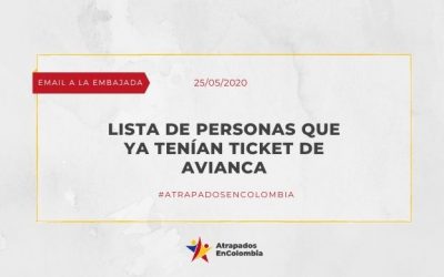 Lista de personas que ya tenían ticket de Avianca