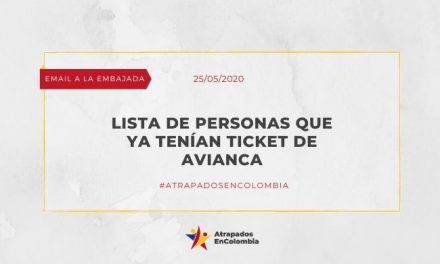 Lista de personas que ya tenían ticket de Avianca